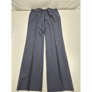 VTG Jaymar Dress Pants Mens 40x36 Blue Polyester Wool Pleated Unhemmed